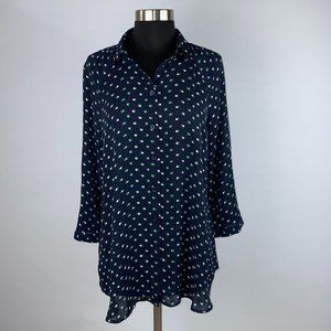 Cabi Patterned Button Down Shirt S 510